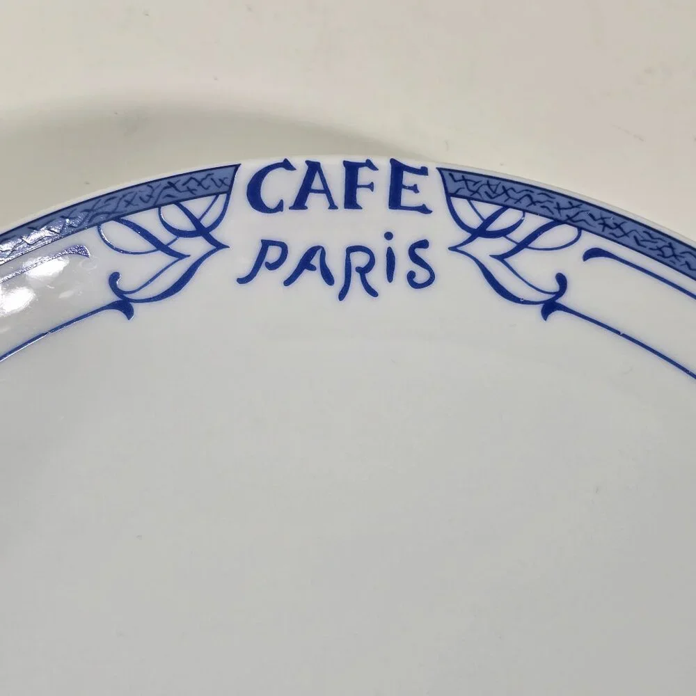 BERNARDAUD Cafe Paris Blue Pasta Bowl Limoges Porcelain France 9” Salad